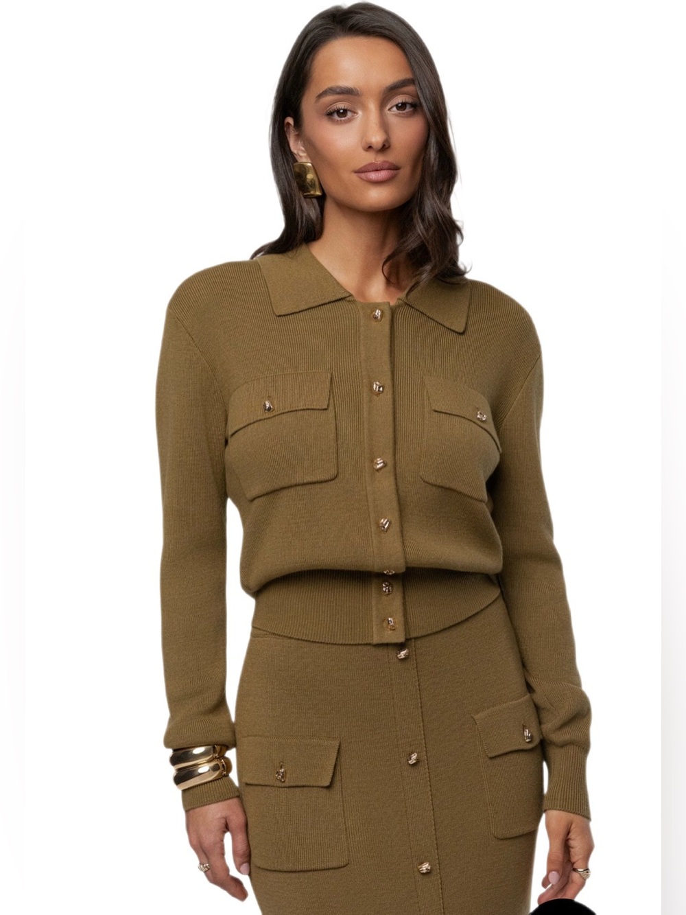 JLUXLABEL Olive Fall Bliss Knit Top Size M NWT Sold Out